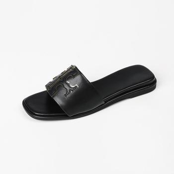 Ženske papuče od mikrovlakana s kožnom unutarnjom, gumom podlozi, slip-on, lagane