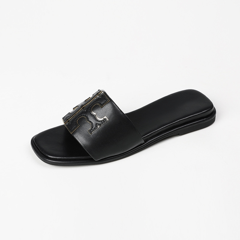 Ženske papuče od mikrovlakana s kožnom unutarnjom, gumom podlozi, slip-on, lagane