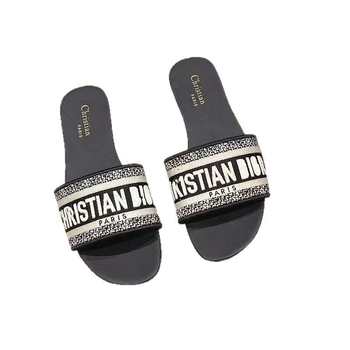 Sandale plate pentru femei, cu upper din piele de oaie, talpă din cauciuc și broderie cu litere, casual pentru vară la plajă