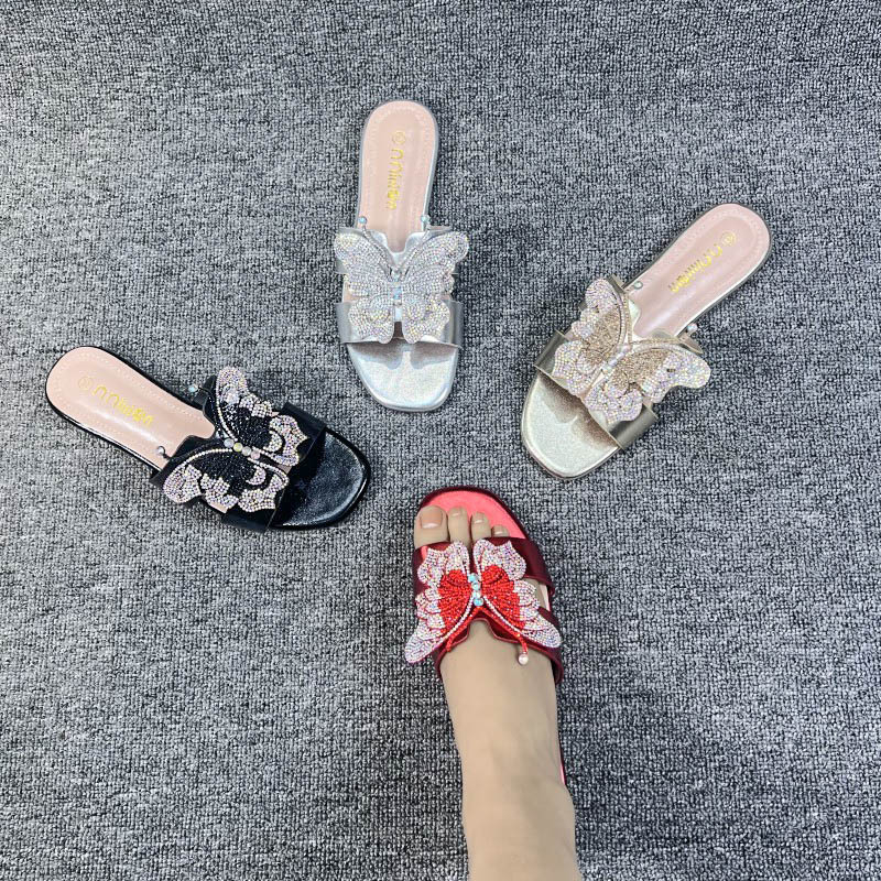 Ženske papuče, gornji dio od umjetne kože, unutrašnjost od umjetne kože, TPR đon, dijamantna tekstura, slip-on stil