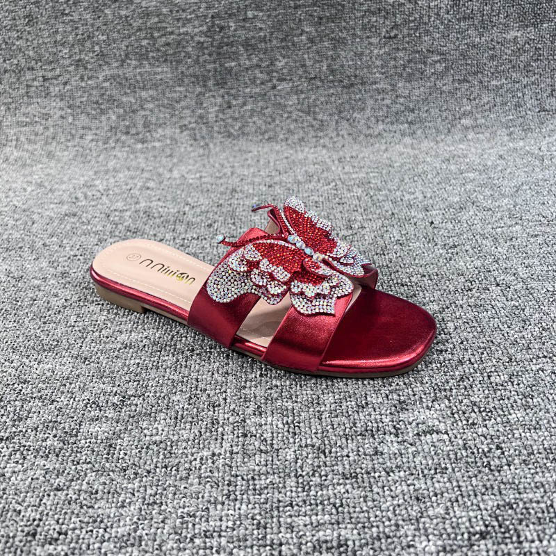 Ženske papuče, gornji dio od umjetne kože, unutrašnjost od umjetne kože, TPR đon, dijamantna tekstura, slip-on stil
