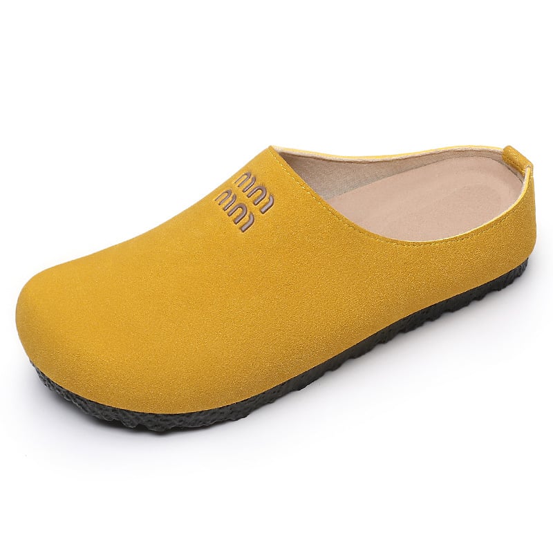 Baotou Γυναικείες Παντόφλες Slip-On, Διαπνέουσα PU Άνω, PU Σόλα, Ίσια Πλατιά Σόλα, Casual Στυλ