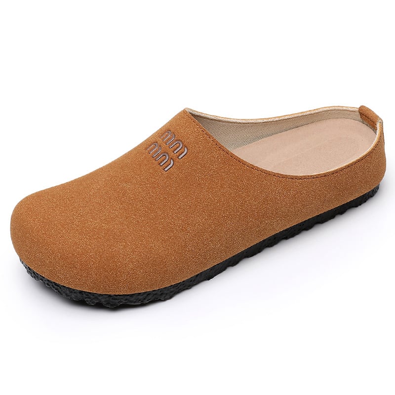 Baotou Γυναικείες Παντόφλες Slip-On, Διαπνέουσα PU Άνω, PU Σόλα, Ίσια Πλατιά Σόλα, Casual Στυλ