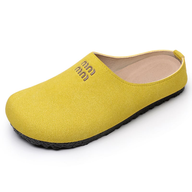 Baotou Γυναικείες Παντόφλες Slip-On, Διαπνέουσα PU Άνω, PU Σόλα, Ίσια Πλατιά Σόλα, Casual Στυλ