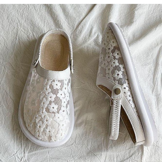 Sandále s otvoreným zadným dielom, PU horný diel, gumová podrážka, mikrovláknová podšívka, elastické zapínanie