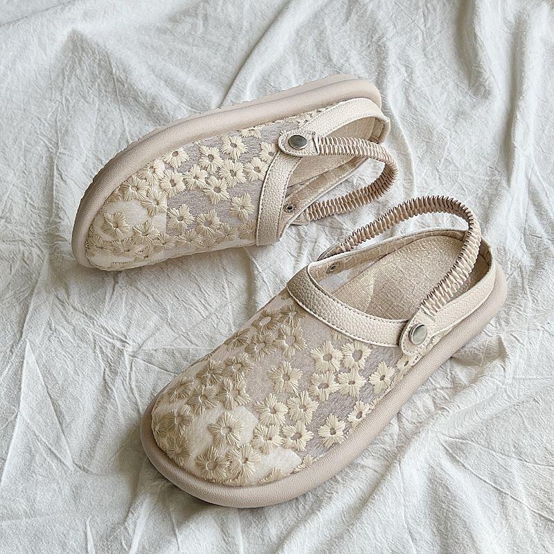 Sandále s otvoreným zadným dielom, PU horný diel, gumová podrážka, mikrovláknová podšívka, elastické zapínanie