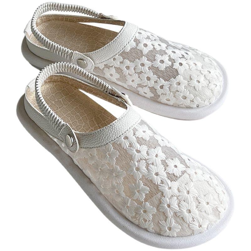 Sandále s otvoreným zadným dielom, PU horný diel, gumová podrážka, mikrovláknová podšívka, elastické zapínanie