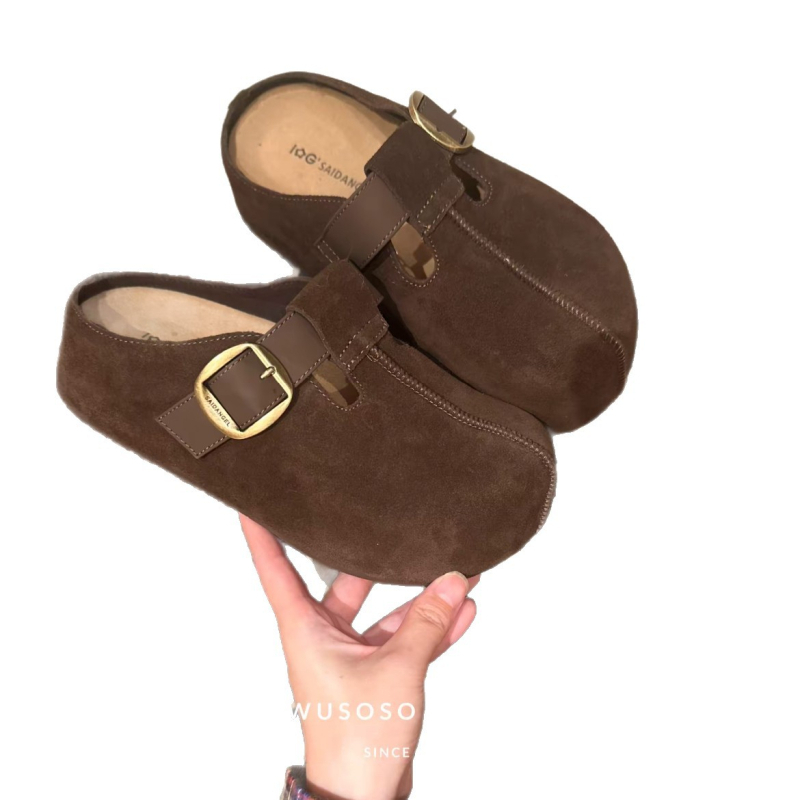 Langui Vintage Birkenstock-stil muly sa zatvorenim prstom za žene, gornji dio od Super Fiber, gumeni đon, debljina đona 3–5 cm, Slip-On