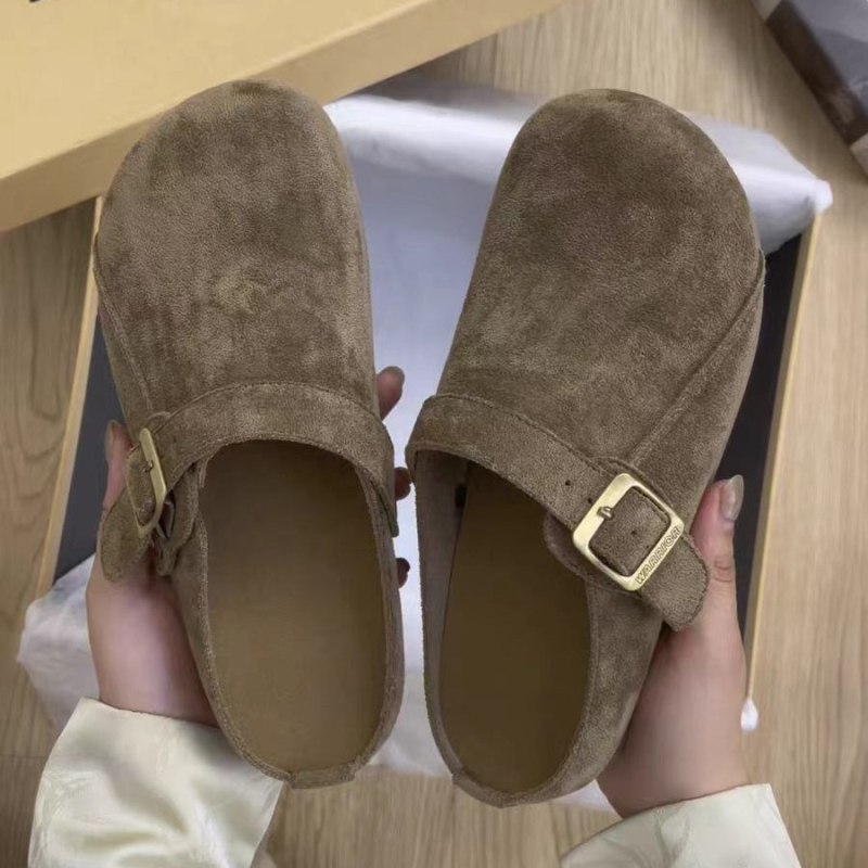 Baotou slip-on sandale, 3-5 cm debeli potplat, PU gornji dio, kožna podstava, šivani potplat, protuklizne i prozračne