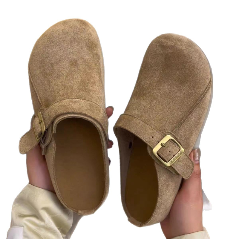 Baotou slip-on sandale, 3-5 cm debeli potplat, PU gornji dio, kožna podstava, šivani potplat, protuklizne i prozračne