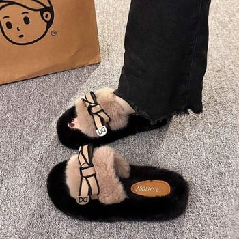 Dámske plüssové papuče v kórejskom štýle, ľahké, protišmykové, odolné, horný diel z umelého plyšu, podrážka z peny gumy, hrúbka podrážky 0–3 cm