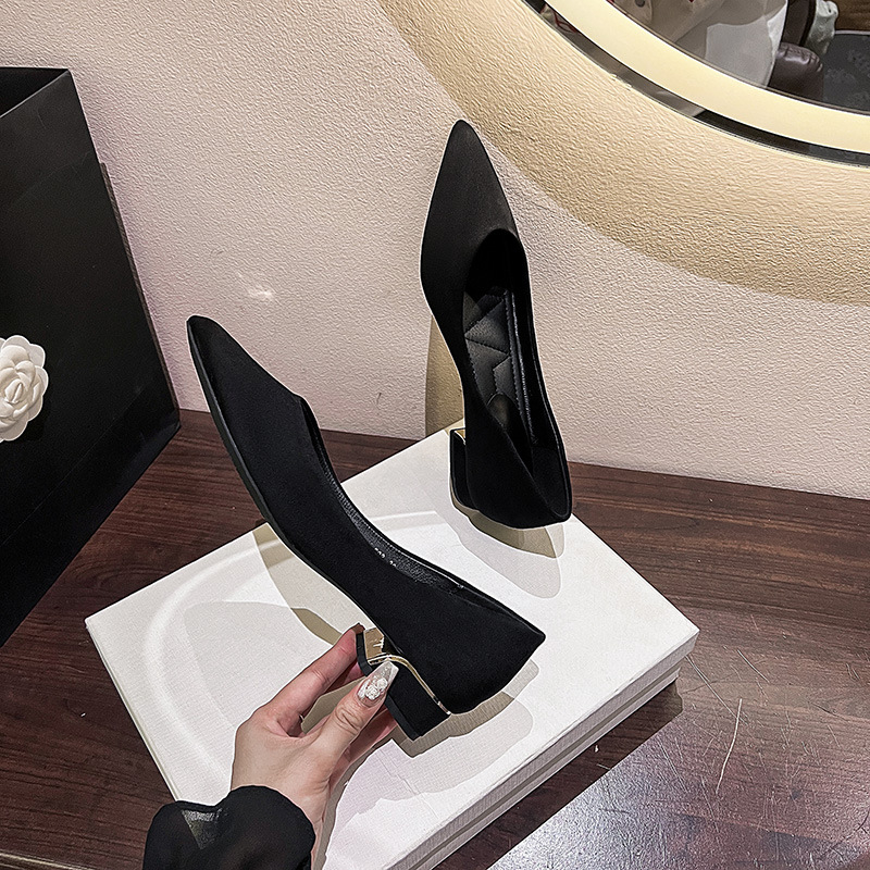 Damske plosnate cipele s oštrim nosom, PU gornji dio, gumena potplat, slip-on, korejski stil