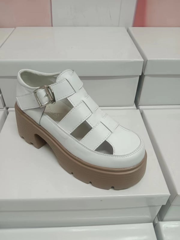 Ženske rimske sandale od prave kože, debeli potplat, prozračne, brzo se suše, okrugli vrh prsta, casual stil