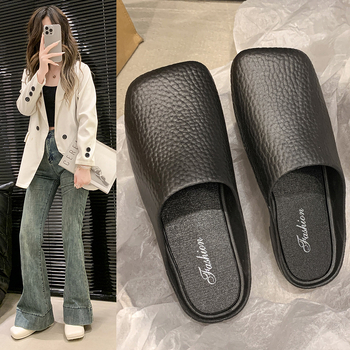 Baotou dámske slip-on papuče, voľnočasový štýl, PVC vrchná látka, PVC podrážka, technológia injekčnej podrážky