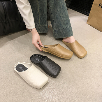 Baotou dámske slip-on papuče, voľnočasový štýl, PVC vrchná látka, PVC podrážka, technológia injekčnej podrážky