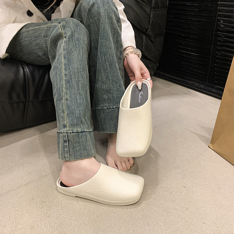 Baotou dámske slip-on papuče, voľnočasový štýl, PVC vrchná látka, PVC podrážka, technológia injekčnej podrážky