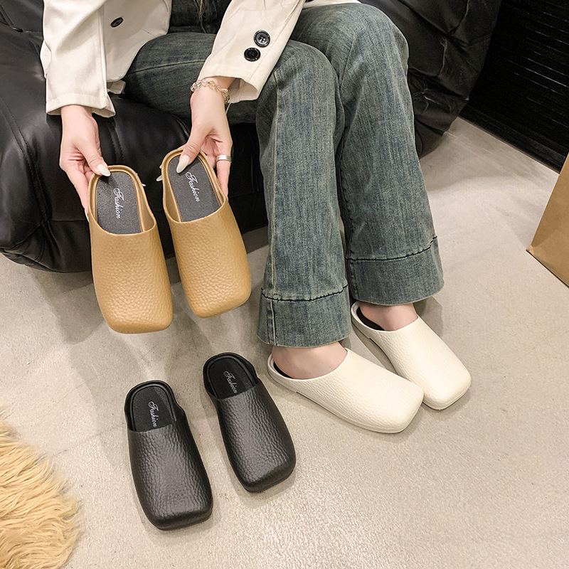 Baotou dámske slip-on papuče, voľnočasový štýl, PVC vrchná látka, PVC podrážka, technológia injekčnej podrážky