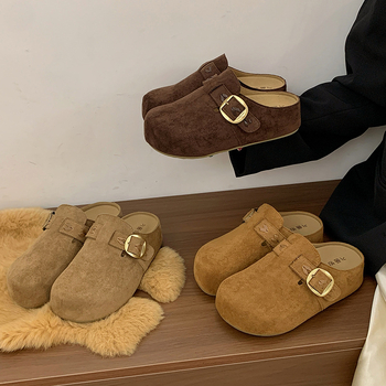 Dámske uzavreté nosy slip-on topánky, francúzske retro, priedušná umelá koža horná časť, gumová podrážka, plochá podrážka, hrúbka podrážky 3-5 cm, jar 2025