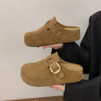 Dámske uzavreté nosy slip-on topánky, francúzske retro, priedušná umelá koža horná časť, gumová podrážka, plochá podrážka, hrúbka podrážky 3-5 cm, jar 2025