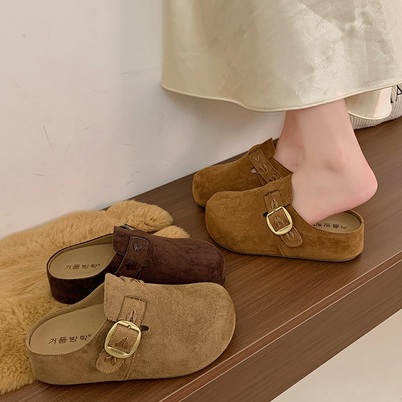 Dámske uzavreté nosy slip-on topánky, francúzske retro, priedušná umelá koža horná časť, gumová podrážka, plochá podrážka, hrúbka podrážky 3-5 cm, jar 2025