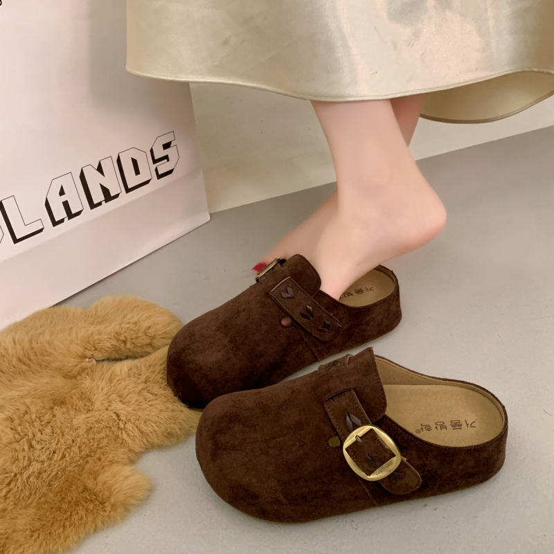 Dámske uzavreté nosy slip-on topánky, francúzske retro, priedušná umelá koža horná časť, gumová podrážka, plochá podrážka, hrúbka podrážky 3-5 cm, jar 2025