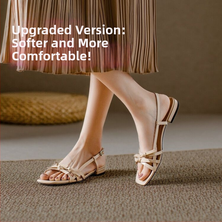 Dámske sandále s jedným remienkom a mašličkou, štvorcový nos, PU vrchný materiál, gumová podrážka, zapínanie na sponu, pohodlné