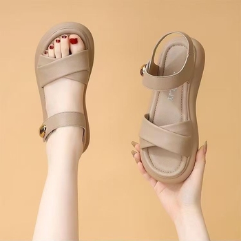 Dámske sandále na suchý zips s jedným remienkom - PU vrchná časť, PU podrážka, PU podšívka, zapínanie na Velcro, okrúhla špička, voľnočasový štýl, leto 2025