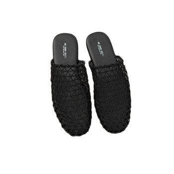 Sandale sa zatvorenim prstom, mrežasti gornji dio, korejski stil, slip-on, gumena potplat