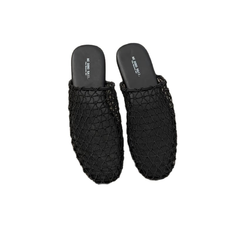 Sandale sa zatvorenim prstom, mrežasti gornji dio, korejski stil, slip-on, gumena potplat