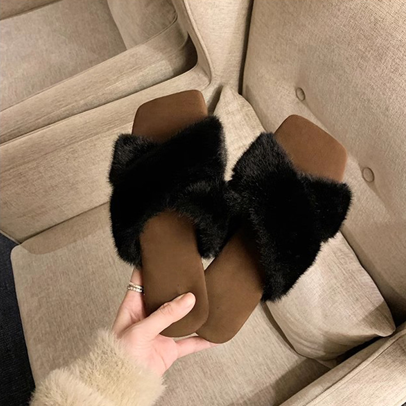 Ženske ravne cipele s leopard uzorkom, kvadratnim vrhom, presjeci trakom, gornji materijal od super vlakana