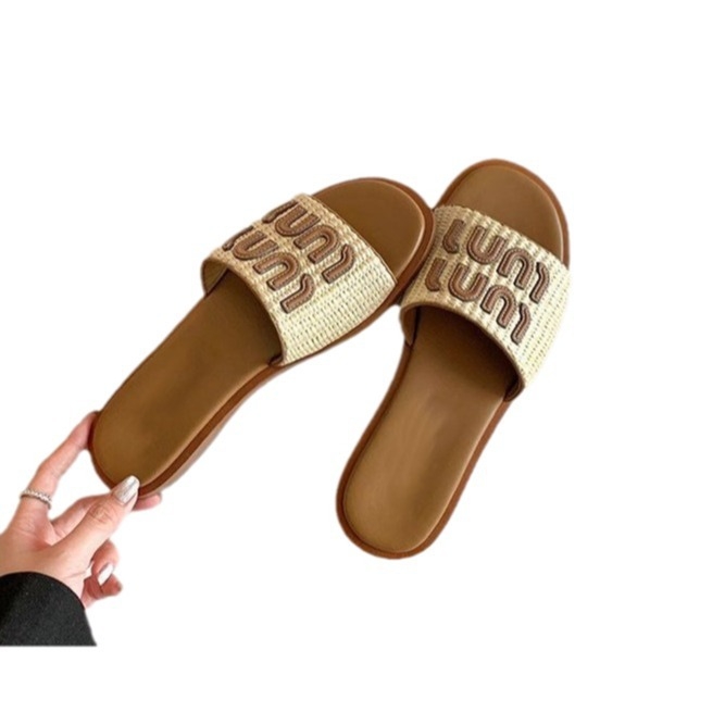 Női retro szövött flip-flopok - PU felsőrész, gumitalp, belső műbőr, talp technológia: viszkóz, könnyű