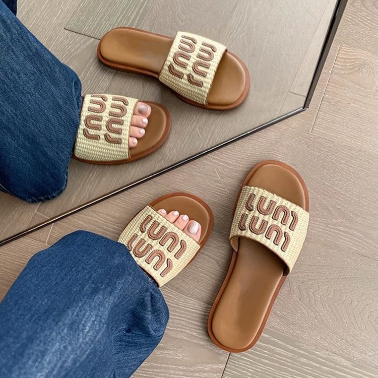 Női retro szövött flip-flopok - PU felsőrész, gumitalp, belső műbőr, talp technológia: viszkóz, könnyű