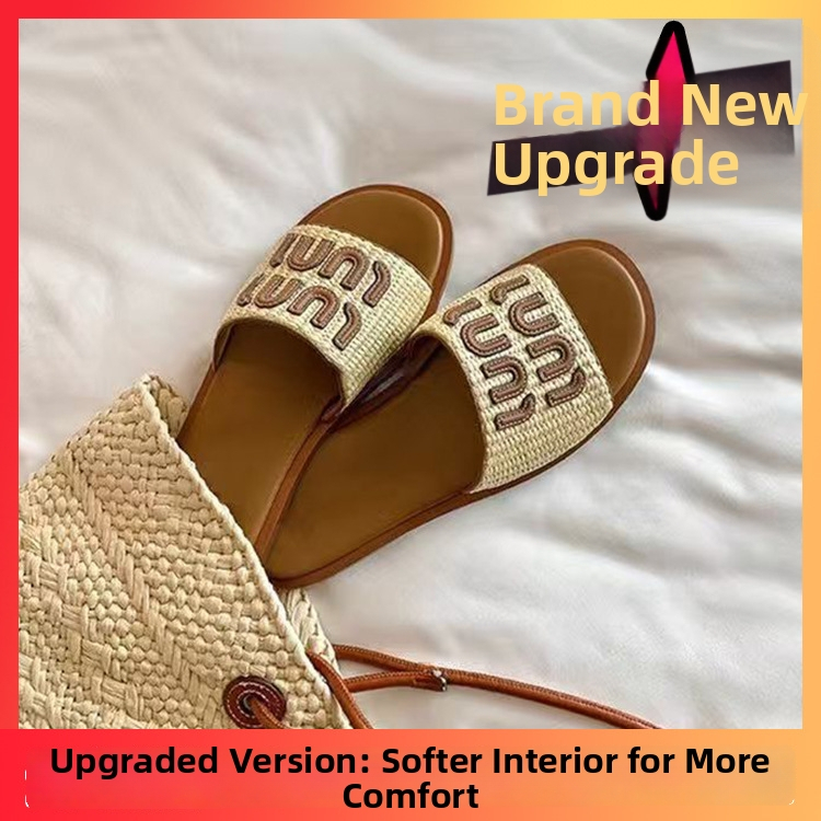 Dámske retro tkané žabky - PU vršok, gumová podrážka, vnútorná imitácia kože, technológia podrážky: viskóza, ľahké