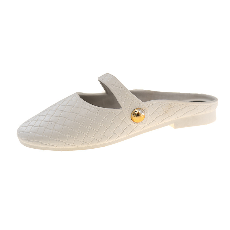 Dámske ploché papuče s PVC hornou a PVC podrážkou, pruhovaný vzor, podrážka lisovaná injekčne, stabilita a protišmyk