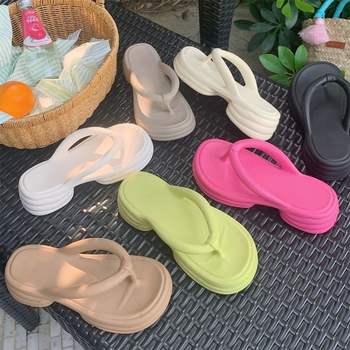 Ženske flip-flop sandale za plažu – debeli potplat, EVA gornji dio i EVA đon, protuklizne, slip-on, tehnologija ubrizgavanja đona