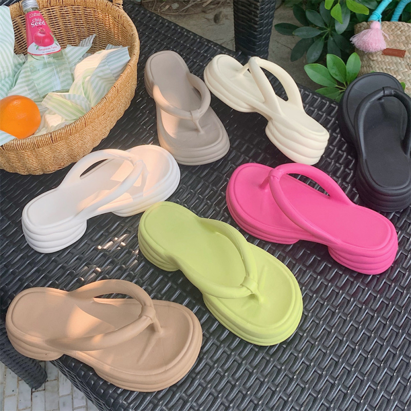 Ženske flip-flop sandale za plažu – debeli potplat, EVA gornji dio i EVA đon, protuklizne, slip-on, tehnologija ubrizgavanja đona