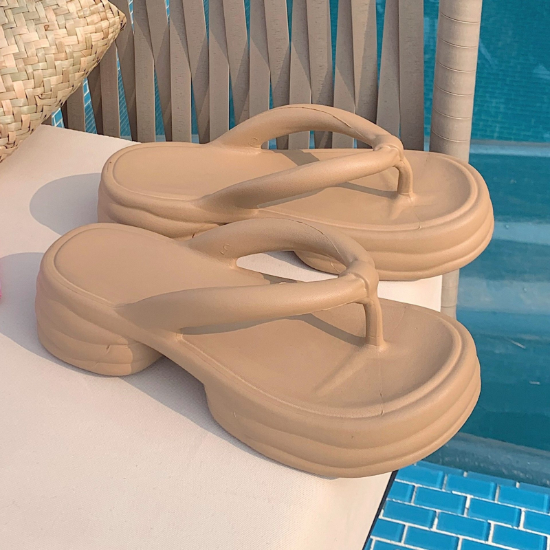 Ženske flip-flop sandale za plažu – debeli potplat, EVA gornji dio i EVA đon, protuklizne, slip-on, tehnologija ubrizgavanja đona