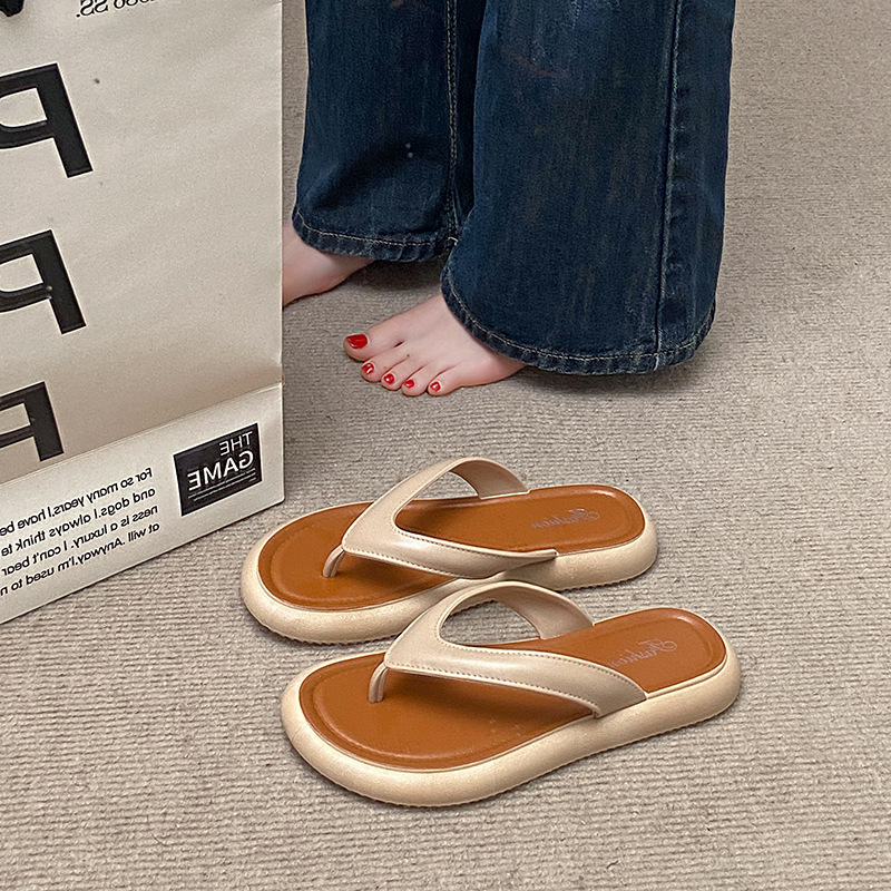 Ženske ljetne flip-flopice s uzorkom herringbone, gornji dio PVC, potplat PVC, injekcijska tehnologija potplata, ravni potplat, svakodnevno nošenje