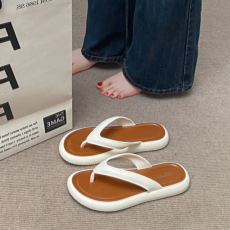 Ženske ljetne flip-flopice s uzorkom herringbone, gornji dio PVC, potplat PVC, injekcijska tehnologija potplata, ravni potplat, svakodnevno nošenje