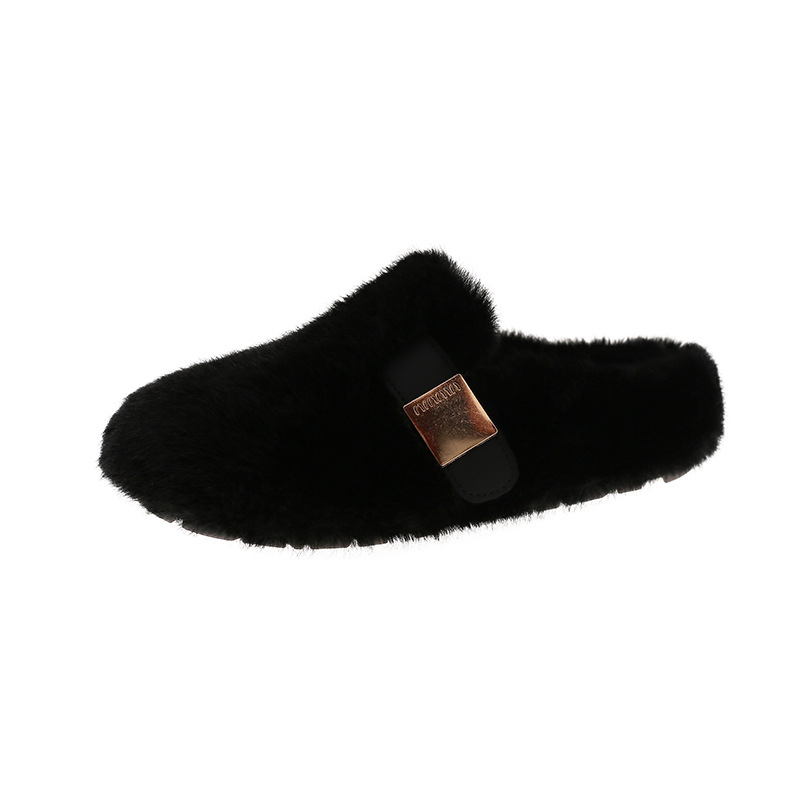 Ženske papuče u princess stilu, velur gornji dio, gumena potplata, ravno dno, debljina potplata 3–5 cm