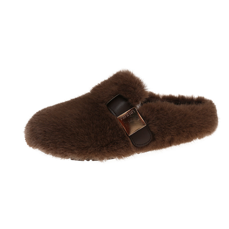 Ženske papuče u princess stilu, velur gornji dio, gumena potplata, ravno dno, debljina potplata 3–5 cm