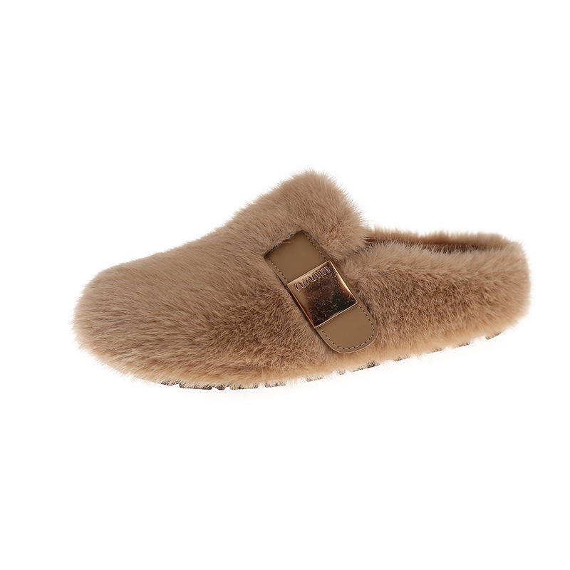 Ženske papuče u princess stilu, velur gornji dio, gumena potplata, ravno dno, debljina potplata 3–5 cm
