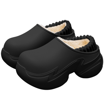 Ženske papuče za unutarnju upotrebu, vodootporne pliš papuče, gornji dio od brušene kože, EVA potplat, debljina 3–5 cm, protuklizne, Zima 2025