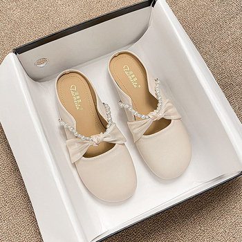 Ženske slip-on sandale – Korejskog stila, gornji dio od mikrovlakana, unutarnji dio od mikrovlakana, gumena potplat, slip-on dizajn