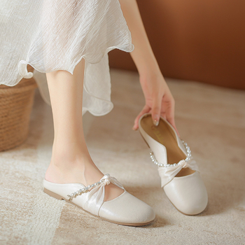 Ženske slip-on sandale – Korejskog stila, gornji dio od mikrovlakana, unutarnji dio od mikrovlakana, gumena potplat, slip-on dizajn