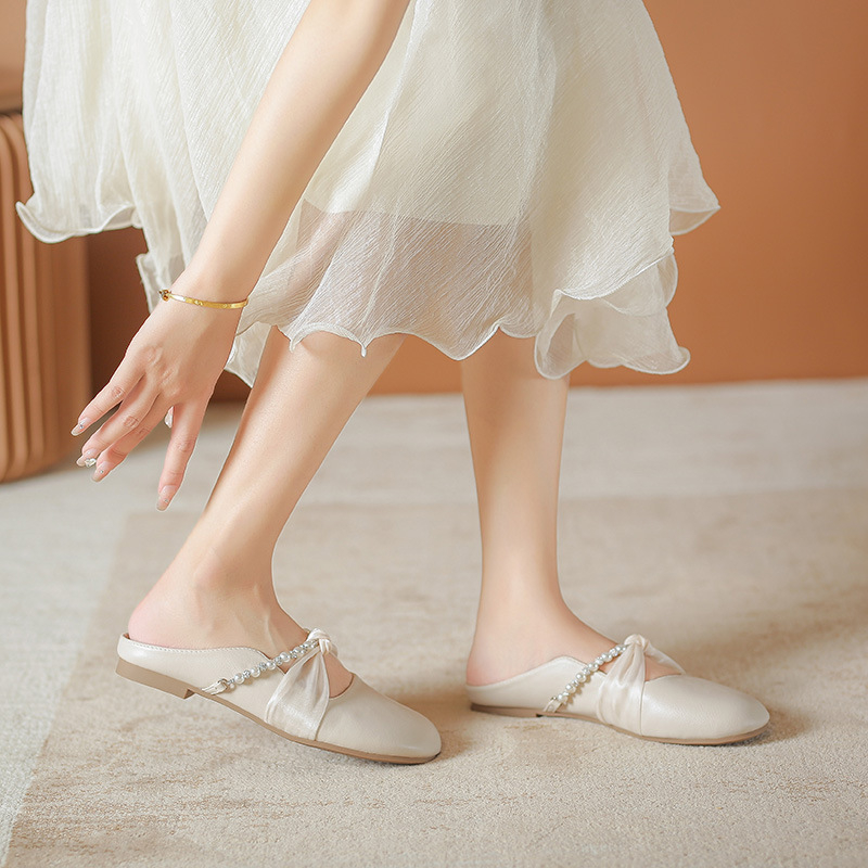 Ženske slip-on sandale – Korejskog stila, gornji dio od mikrovlakana, unutarnji dio od mikrovlakana, gumena potplat, slip-on dizajn