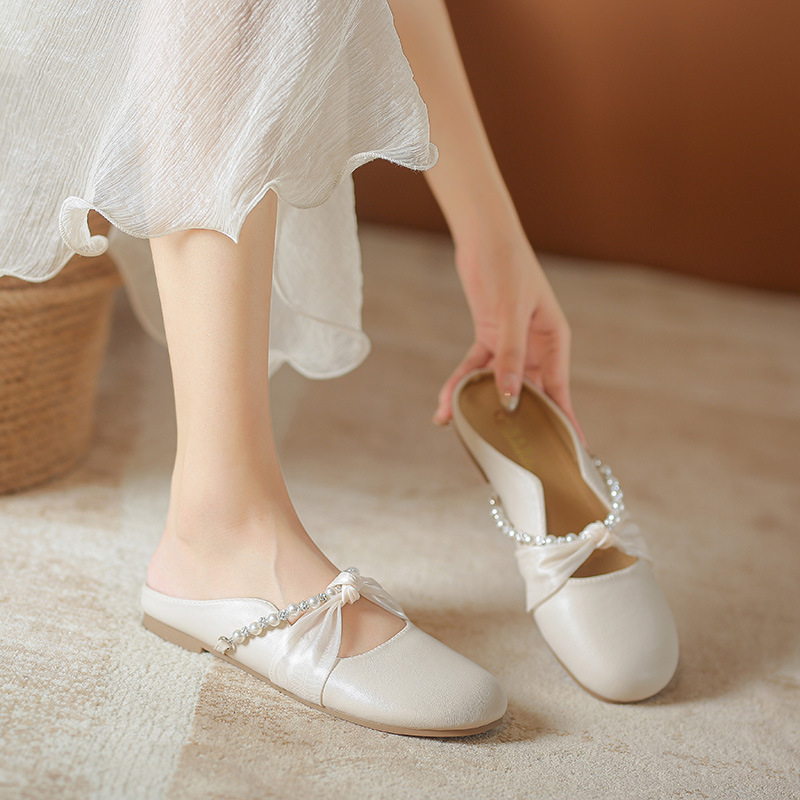 Ženske slip-on sandale – Korejskog stila, gornji dio od mikrovlakana, unutarnji dio od mikrovlakana, gumena potplat, slip-on dizajn