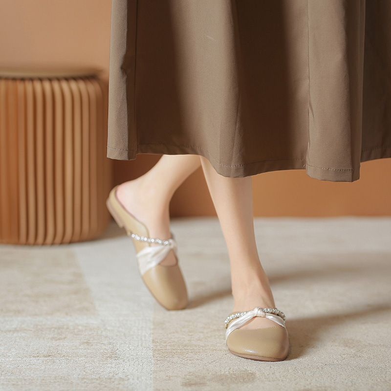 Ženske slip-on sandale – Korejskog stila, gornji dio od mikrovlakana, unutarnji dio od mikrovlakana, gumena potplat, slip-on dizajn