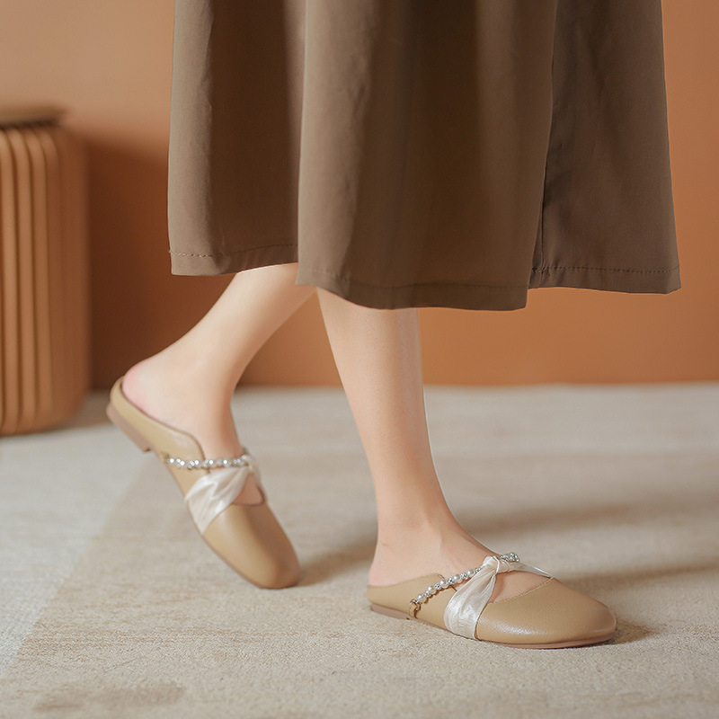 Ženske slip-on sandale – Korejskog stila, gornji dio od mikrovlakana, unutarnji dio od mikrovlakana, gumena potplat, slip-on dizajn