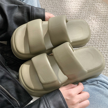 Sandale s debelim potplatom i dvostrukim remenima, EVA gornji dio, EVA potplat, debljina 5–8 cm, slip-on